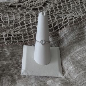 Elegant Silver Ring With Genuine Aqua Quartz